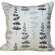Jiti Pillows Leaves Outdoor Square Decorative Pillow in Black and Silver
