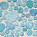 Daltile Glass Pebbles 10" x 10" Decorative Accent in Gleamy Blue Iridescent