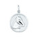 EZ Charms Sterling Silver Round Horse Head with Reigns Disc Charm