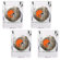 Great American Products NFL Open Field 4 Piece Square Shot Glass Set