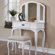 Poundex Bobkona Jaden Bedroom Vanity Set with Stool in White