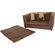 Fantasy Furniture Deluxe Orthopedic Memory Foam Dog Brown Bed Set