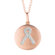 Silver on the Rocks Breast Cancer Awareness Ribbon Pendant in Rose Gold