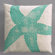 Dermond Peterson Starfish Turquoise Pillow on Natural Linen