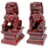 Oriental Furniture 6" Fu Dog Statues in Deep Burgundy