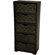 Oriental Furniture 25" Natural Fiber Chest of Drawers in Black