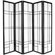 Oriental Furniture 72" Eudes Decorative Paned Room Divider in Black