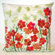 Liora Manne Poppies Square Indoor/Outdoor Pillow in Red