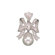CZ Collections Pear Bow Enhancer Rhodium Pendant
