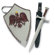 Carpatina Knight Sword, Tabard, Shield for 18" Boy Dolls