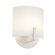 Sonneman Scudo One Light Wall Sconce with White Etched Glass Shade in Satin White