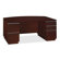 Bush Industries Milano 2 Double Pedestal Bow Front Desk with Glass Doors Bookcase Hutch