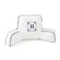 Hillary Thomas Designs Monogram Pillow with Navy Trim in White