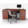 Bestar Connexion Contemporary Executive Desk Kit with Assembled Pedestals