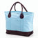 Clava Leather Colored Vachetta Nantucket Tote in Blue/Caf&eacute;