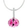 J Goodin Silver-Tone Cubic Zirconia Oval-Cut Pink Pendant