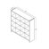 kathy ireland Office by Bush New York Skyline 16-Cube Room Divider in Mocha Finish