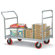 Raymond Products Heavy Duty Platform Truck, Quiet Poly Casters, All Swivel, 1 Push Handle and 1 End Handle