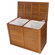 Aqua Teak Spa Teak Large Double 2 Section Hamper