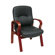 Office Star Products Leather Visitors Chair with Wood Base and Arms