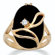 Palm Beach Jewelry Gold Plated Onyx/Crystal Ring