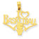 Jewelryweb 14k I Heart Basketball With Ball and Net Pendant