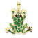 Jewelryweb 14k Green Resin Frog Pendant