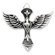 Jewelryweb Sterling Silver Antiqued Cross With wings Pendant