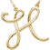 Jewelryweb 14k Gold Gold Fashion Script Initial Necklace H 16 Inch
