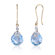 Oravo 10 Karat Two Tone Gold 9.00 carat Round Checkerboard Cut Blue Topaz Diamond Earrings (0.04 carat Stone)