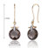 Oravo 10 Karat Two Tone Gold 7.00 carat Checkerboard Cut Smoky Quartz Diamond Earrings (0.02 carat Stone)