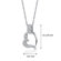 Oravo Sweetheart Style Sterling Silver Bridal Style Floating Heart White Cubic Zirconia Pendant Necklace