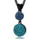 Oravo Double Disco Ball Montana and Blue Zircon Swarovski Crystal Pendant Necklace