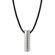 Oravo Powerful Style Designer Inspired Surgical Stainless Steel Brushed Finish Bullet Pendant on a Black Cord for Men