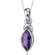 Oravo Graceful Allure 1.50 Carats Marquise Cut Amethyst Pendant in Sterling Silver