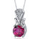 Oravo Regal Radiance 1.75 Carats Round Shape Ruby Pendant in Sterling Silver