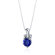 Oravo Refined Charm 2.00 Carats Round Cut Blue Sapphire Pendant in Sterling Silver