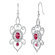 Oravo Oval and Round Shape Ruby Pendant Earrings Set in Sterling Silver