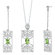 Oravo 2.5" 3.50 carats Radiant Cut Peridot Pendant Earrings Set in Sterling Silver