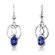 Oravo Sterling Silver 2.25 Carats Oval Shape Sapphire Pendant Earrings and 18" Necklace Set
