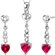 Oravo Cupid Duet 3.75 Carats Heart Shape Sterling Silver Ruby Pendant Earrings Set