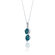 Oravo 2 Stone 3.75 Carats Oval Shape Sterling Silver London Blue Topaz Pendant Earrings Set