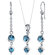 Oravo Round Cut Gemstone Simply Seductive Pendant Earrings Set