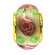 Janlynn Gray with Pink Flowers Glass Bead