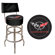 Trademark Global Corvette C5 Padded Bar Stool with Back in Black