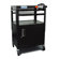 Buhl Height Adjustable AV Media Cart with Security Cabinet - Two Stationary Shelves