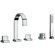 Jewel Faucets J15 Bath Series Two Lever Handle Roman Tub Faucet and Hand Shower with Classic Ribbon Spout
