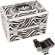 Just Case Zebra Pattern Professional Cosmetic Makeup Train Case with Brush Holder