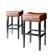 Home Loft Concept Classic Backless Leather Bar Stool (Set of 2)