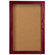 AARCO Enclosed Bulletin Board with Red Oak Frame